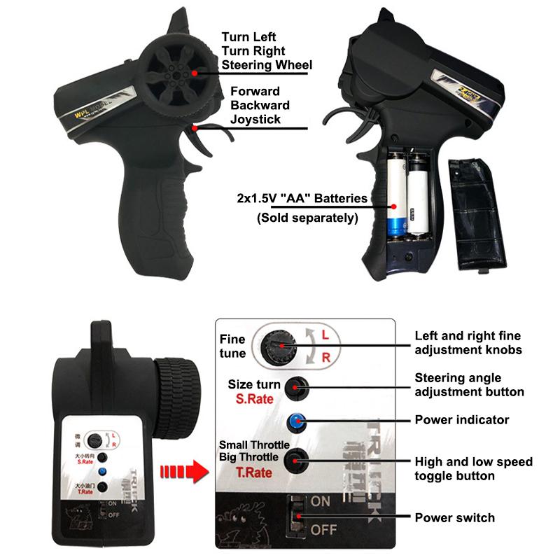 WPL D12 1:10 / 1:16 RC CAR Simulation Drift Climbing Truck LED Light Haul Cargo Remote Control Electric Toys For Children