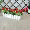 Artificial Flower Set: Wooden Fence & Small Potted Plants for Home Decoration