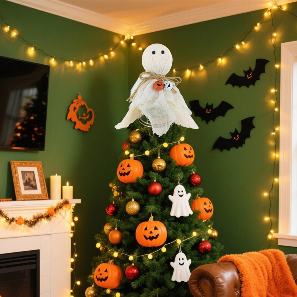 Halloween Tree Topper Decoration Creative Horror Funny Treetop Ornament for Holidays