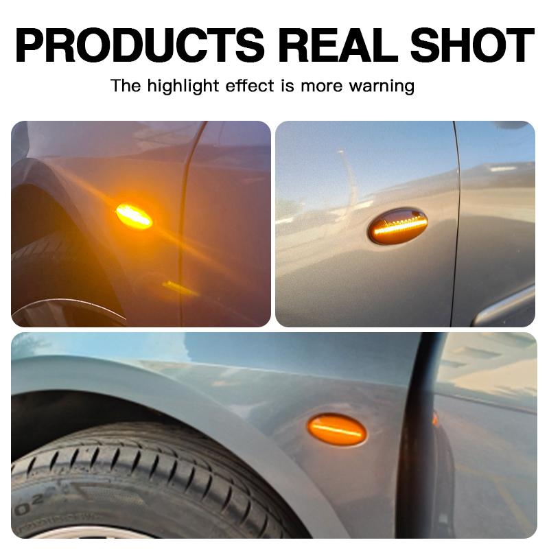 For Mazda 2 03-14 Mazda 3 03-13 Mazda 5 05-10 LED Black Lens Black Lens Side Marker Light Amber Lamp Turn Signal Lamp Repeator