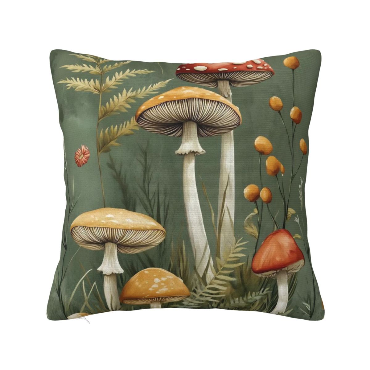 

Retro Cartoon Mushroom Pillow Case Cushion Cover Creative Zippered Decorative Pillowcase for Home 18 30x30cm 12x12in