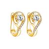 1 Paar Ohrstecker mit glänzenden Strasssteinen und eingelegtem Musiknoten-Design