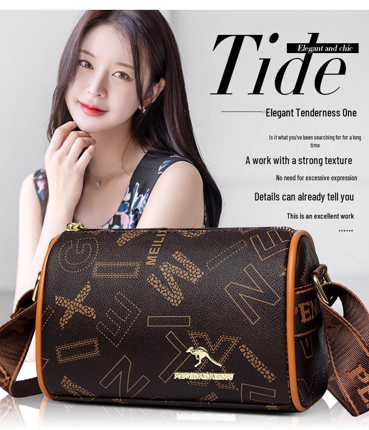 Women's Retro Fashion Handbag: Versatile, High-End Print Pillow Bag with Textured Finish