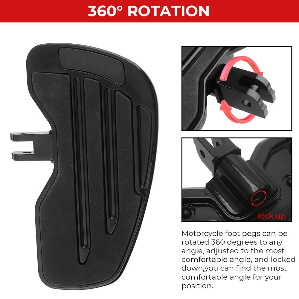 Motorcycle 1Pair Front&Rear Foot Rest Rider&Passenger Footboard Wide Footrests Alien For Harley Davidson Softail 2018-up models