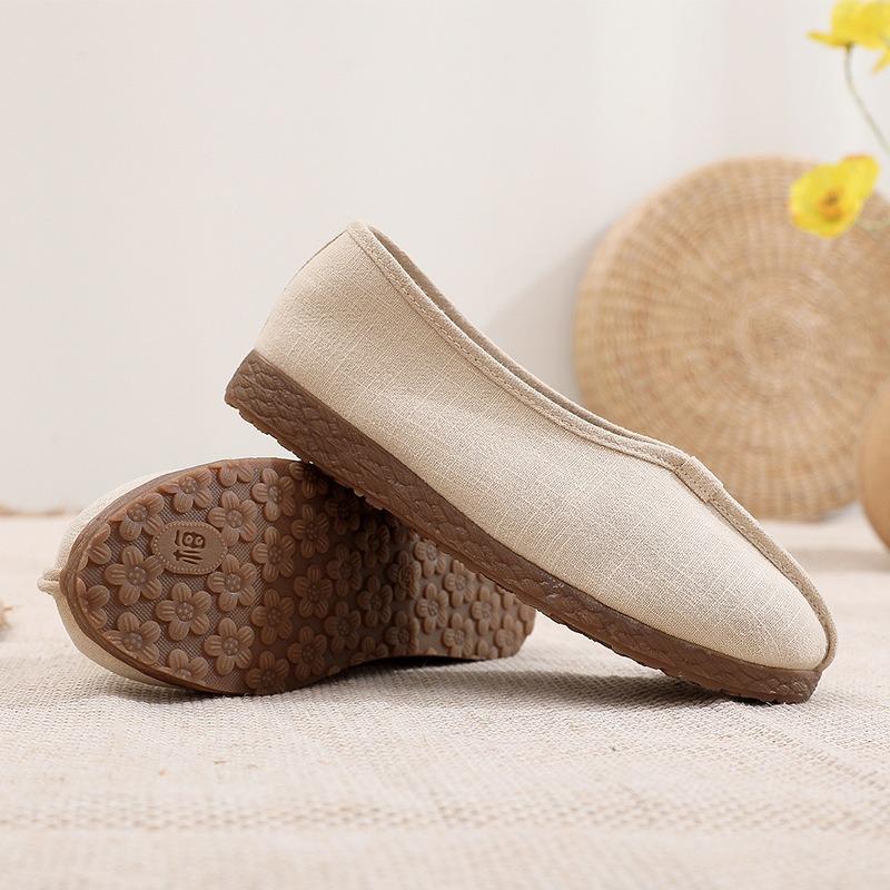 Damen Sommer Flache Beijing Stoffschuhe Bequem Ethnisch Retro Hanfu Tanzschuhe Damen Weiche Sohle