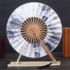 New Japanese Sakura Flower Pocket Folding Hand Fan Round Circle Party Decor Gift Bamboo Windmill Folding Fan Chinese Fans
