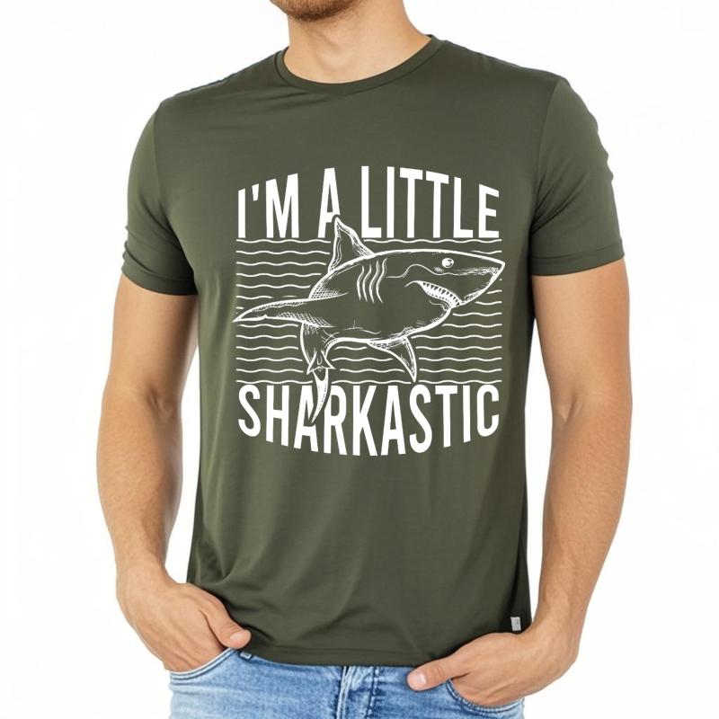 

New Arrived For men short sleeve tshirt Casual Im A Little Sharkastic Basic Unisex tees Comfort Tshirt Quick Dry Shirt 4XL