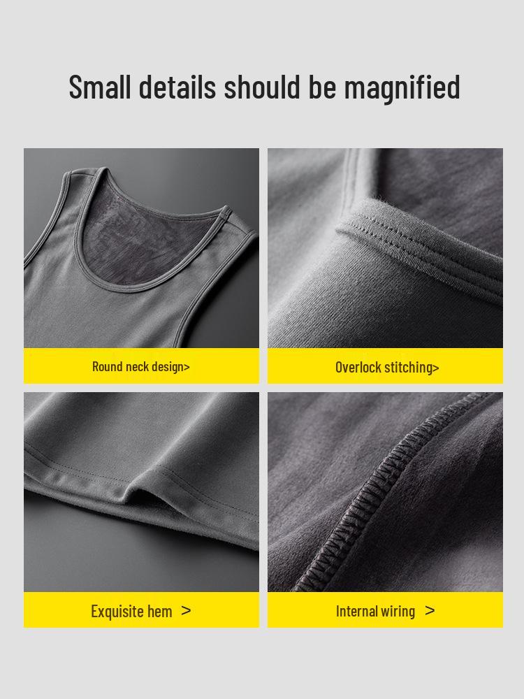 Men's Fleece-Lined Thermal Vest - Sleeveless Winter Layer