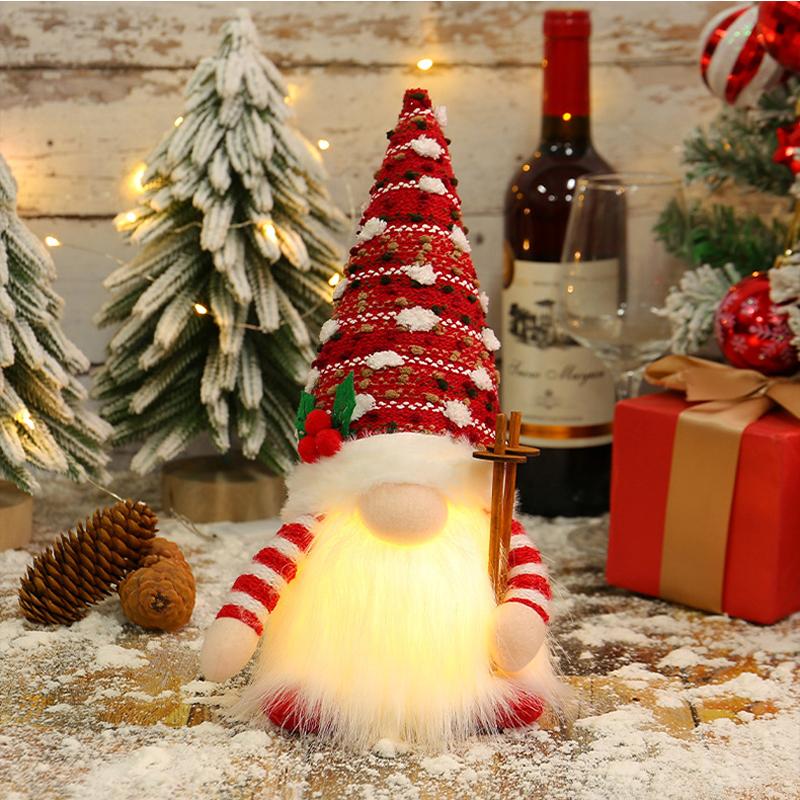 1~4pcs 2026 Christmas Decorations Glowing Gnome Knitted Doll with Led Night Light for Home Xmas Decor Navidad New Year 2027 Gift