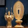 Chinese Large Solid Wood Thousand-Hand Guanyin High Carved Buddha Statue Sculpture Home Decor