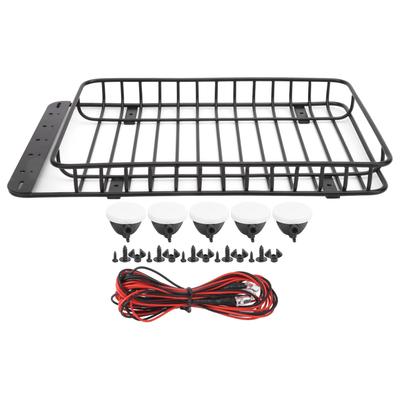 Metal Roof Rack Luggage Carrier with LED Light Fit for Traxxas TRX‑4 Axial SCX10 90046