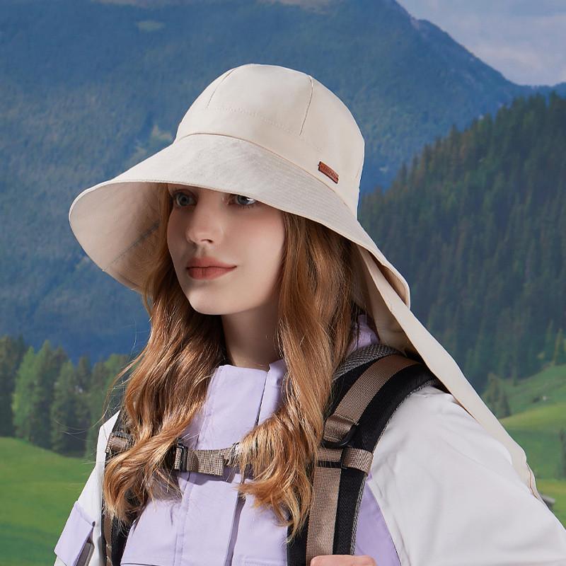 

Summer Sun Protection Cap With Removable Shoulder Cape Outdoor Fishing Hat For Men And Women бежевий