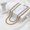 Hip Hop Exaggerated Metal Vintage Cuban Chain Braided Strap Thick Chain Neutral Wind Necklace Bracelet Set