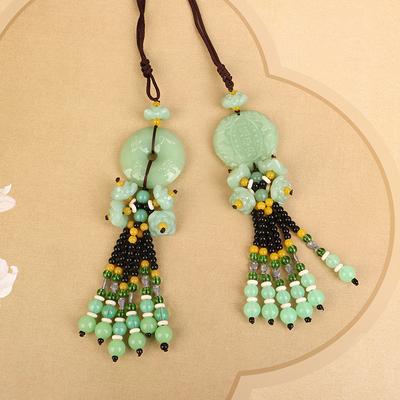Imitation Green Jade Car Pendants Buddha Statue Brave Troop Hanging Ornament Talisman Auto Interior Decor Gifts
