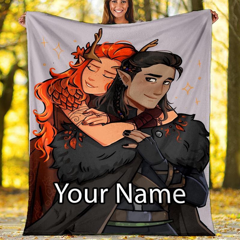 Custom Name Vox Machina Theme Printed Blanket - Perfect for Couch, Bed, Travel & Outdoor Use | Machine Washable, Cozy & Durable.