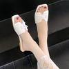 Fashion Women'S Shoes Summer Beach Slippers Flowers High Heeled Sandals for Women Non Slip Flip Flops for Women Indoor Shoes 2025