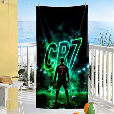 Cr7 Football Legend Beach Towel Soft Durable Quick-Dry Comfortable Lightweight Suitable for Sports, Travel, Swimming, Yoga, Bathroom, Beach, And Pool