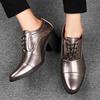 Men High Heels Silver Derby Wedding Dress Dance Business Gold Elevator Shoes Height Increase Tuxedo Shoes Plus Size