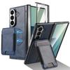 Luxury 2 in 1 Detachable Card Bag Leather Case For Samsung Galaxy Z Fold 8 Ultra 7 6 5 4 3 For Magsafe Tempered Glass Cover