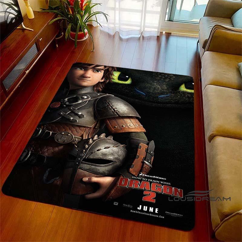 3DHow to Train Your Dragon themed printed rug, suitable for living rooms, bedrooms, sofas, balconies, gardens, etc. Large-sized