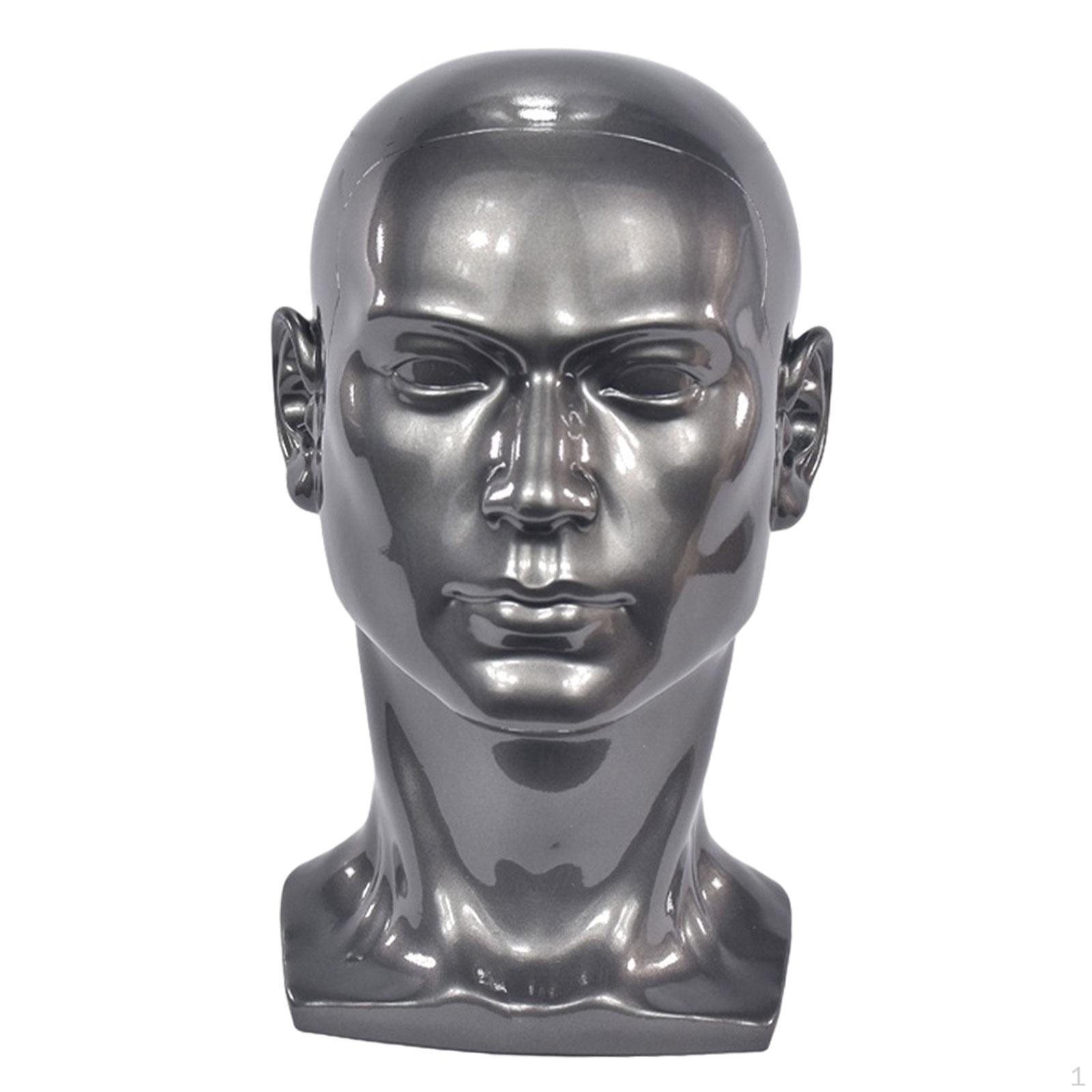 

Голова мужского манекена для обучения парикмахерскому искусству, модель для показа парика, лысая для очков Argent Gray