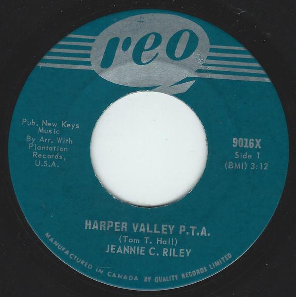 

7inch Record JEANNIE C. RILEY - Harper Valley P.T.A. 9016X REO 1968 Canada Country/Folk Used