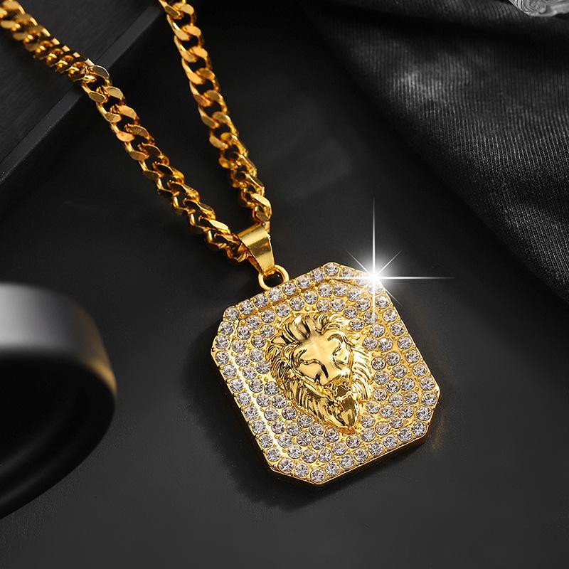 Popular Zinc Alloy Pendant Necklace for Men's Fashion Nightclub Trendy Hip-Hop King Letter