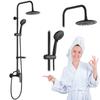 Black Enna Rain Shower with Tap - Luxury Shower Set with Hydromassage