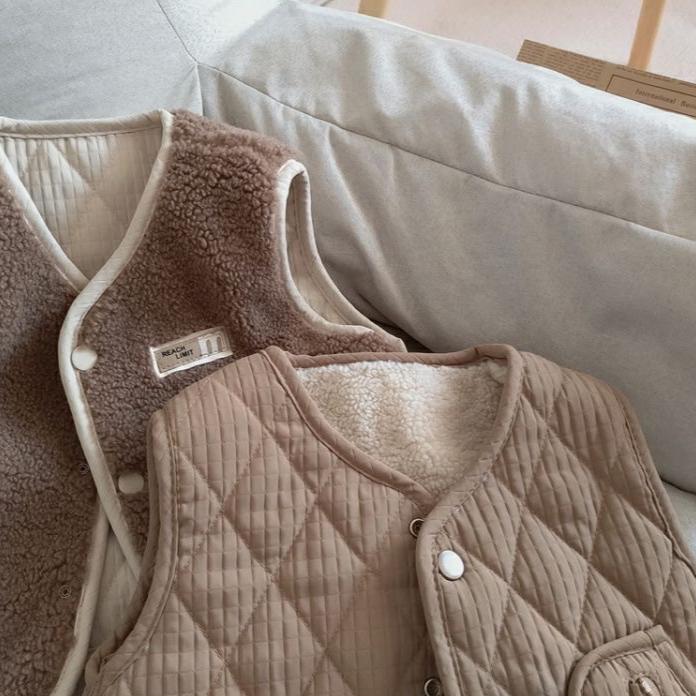 Baby mit Plüsch- und Dickweste Kinder Herbst und Winter Retro Lammplüschweste Herren- und Damen Koreanische Doppelseitige Weste