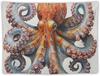 Realistic Octopus Tapestry, Calming Wall Art with Watercolor Octopus, Orange & Blue Tones, Ideal for Home & Ocean Themed Spaces