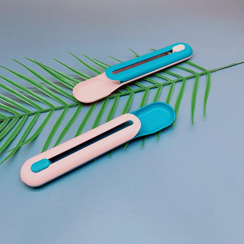 Plastic Cat Strip Squeezer Eating Supplies Pet Feeding Spoon Multi Use Snack Feeding Spoon Push Type for Puppy Kitten