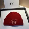 Winter Knit Beanie Women Cute Embroidered Warm Hat Same Style As Figure Outdoor Casual
