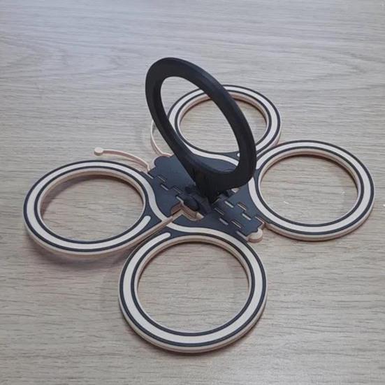 Folding Cup Holder 4-Cup Butterfly Tray Drinks Carrier Multi-Size Portable Beverage Holder for Festivals Sports Camping