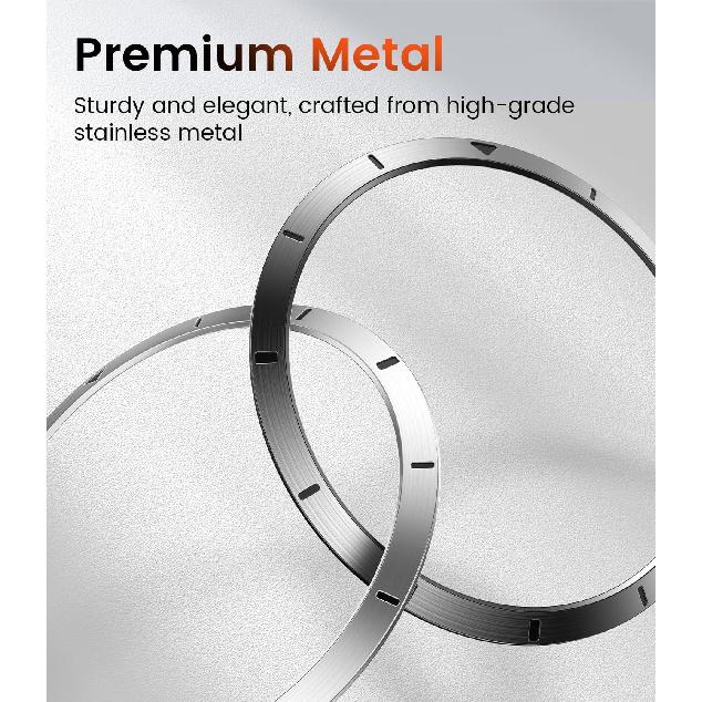 [2+1] Goton Metal Bezel for Samsung Galaxy Watch Ultra 47mm Screen Protector, Auto-Alignment Installation Kit Tempered Glass Screen Protector, Metal