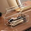 Stapelbare Make-up-Pinsel Aufbewahrungsbox Acryl Klar Make-up-Schwämme Organizer Staubdicht Multifunktional