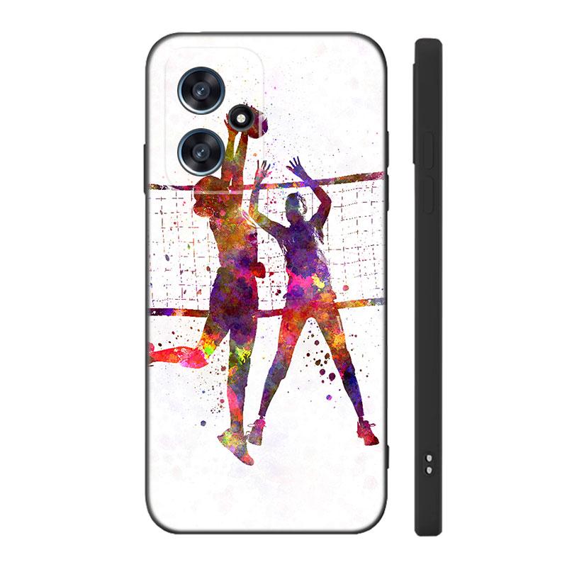 Волейбольный спортивный черный силиконовый чехол для телефона Xiaomi POCO X3 X4 NFC F3 F4 GT F5 M3 M4 M6 X5 X6 Pro 5G C55 C65 M5 POCO M4 5G