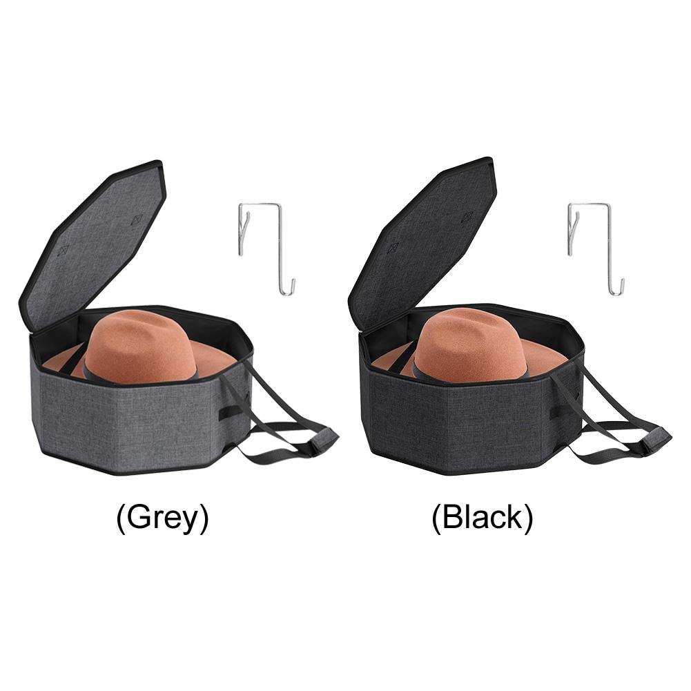 Hat Storage Box with Hook Stackable Hat Organizer with Cardboard Support Foldable Hat Case for Women Men Storage