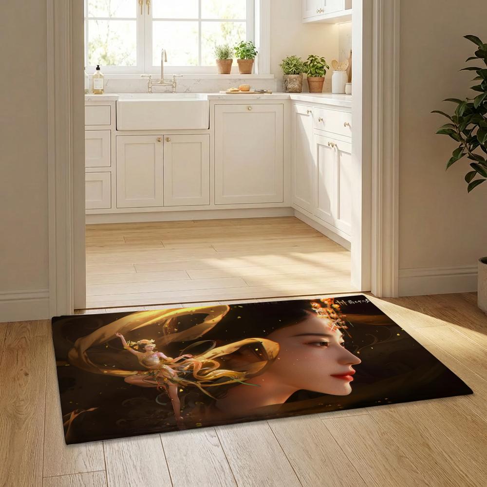Where Winds Meet Floor Mat Flannel Door Mat Non-Slip Bedroom Living Room Home Decor 40x60cm