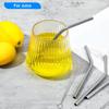 8 Pack 6 Inch Short Bent Metal Cocktails Straws, Stainless Steel Straws with 2 Cleaning Brush Portable Reble Drinking Straw for Coffee Mugs Small