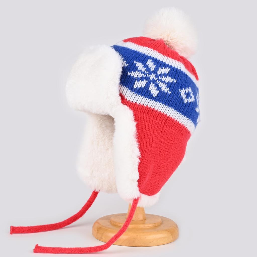 Fair Island Plush Knitted Hat Women's Autumn and Winter Warm Ear Protection Hat Cute Thickened Cold Wool Hat