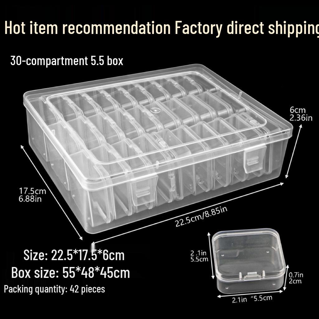 Multi-functional Transparent Dustproof Storage Box, Small Square, for Jewelry and Beads. Made of PP, Sealed for Home Use.