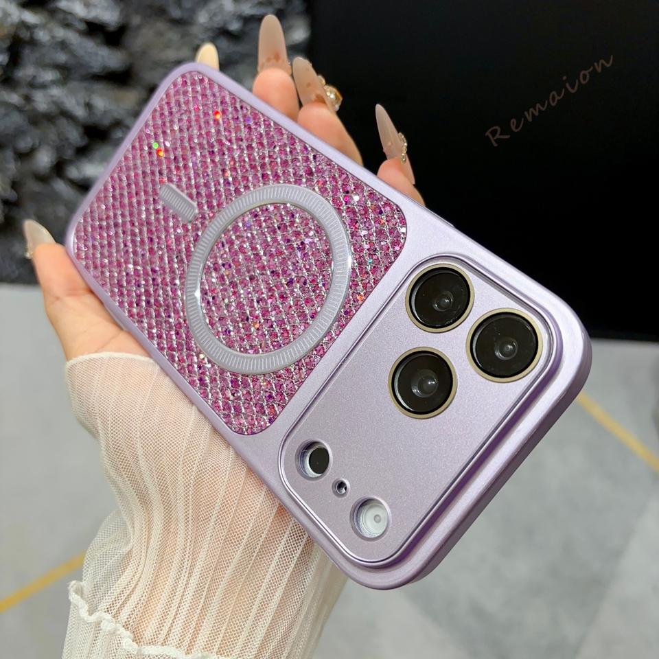 New Magnetic Phone Case For For Iphone 1 14 16 17 Pro Max 17Pro Max Official Bling Bling Glitter Shockproof Protector Cover For iPhone 16