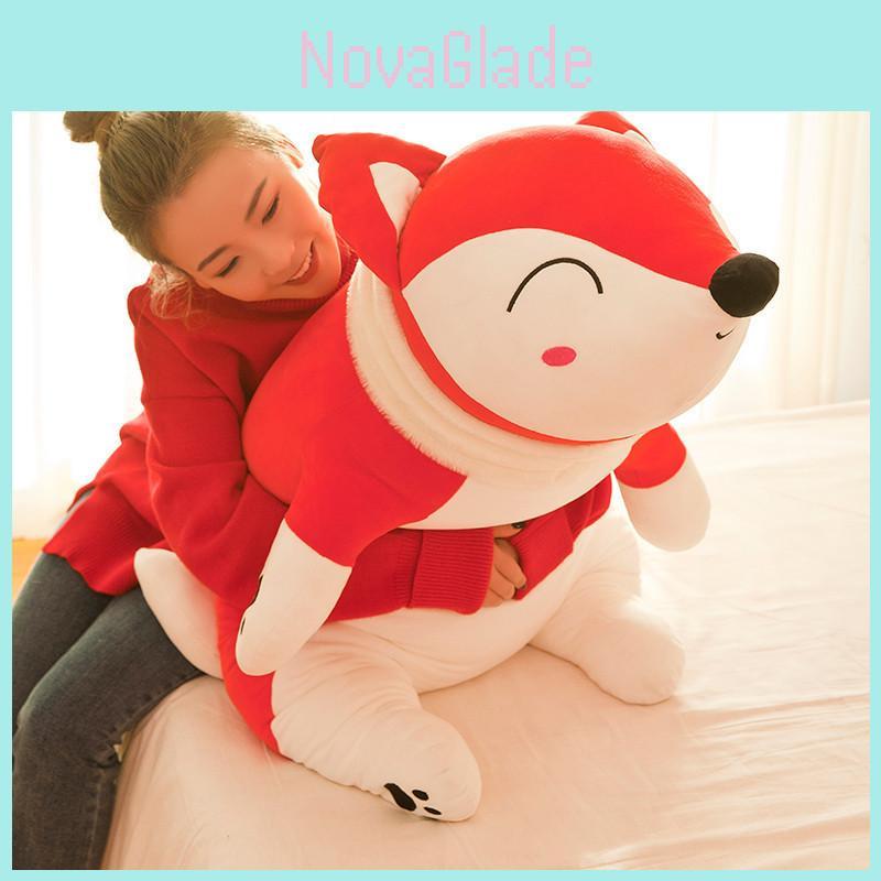 Large Fox Plush Toy Soft Stuffed Animal Pillow Creative Gift For Girls Birthday Present 35cm 50cm 60cm 70cm 90cm 1.2m
