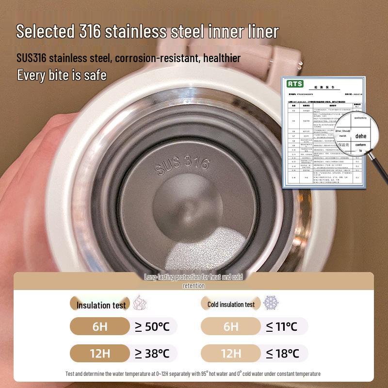 2026 Stylish Thermos Cup: Durable 316 Stainless Steel for Students, Ideal for Tea Brewing