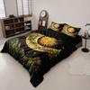 3pcs Moon Flower Printed Coreless Quilt Set, Multi Size Comfortable Bedroom Bedding Decoration, Machine Washable