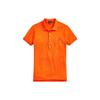 Polo Solid Slim Fit Stretch Short Sleeve Polo Shirt Women Tops Orange WMPOKNINN820353-800