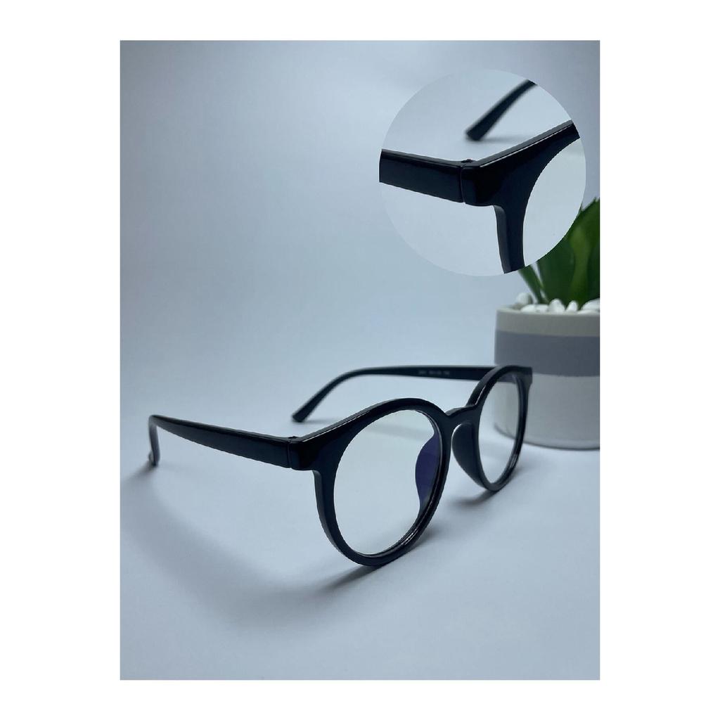 Vo026 Transparent Thick Round Unisex Clear Glass Blue Light Protective Glasses