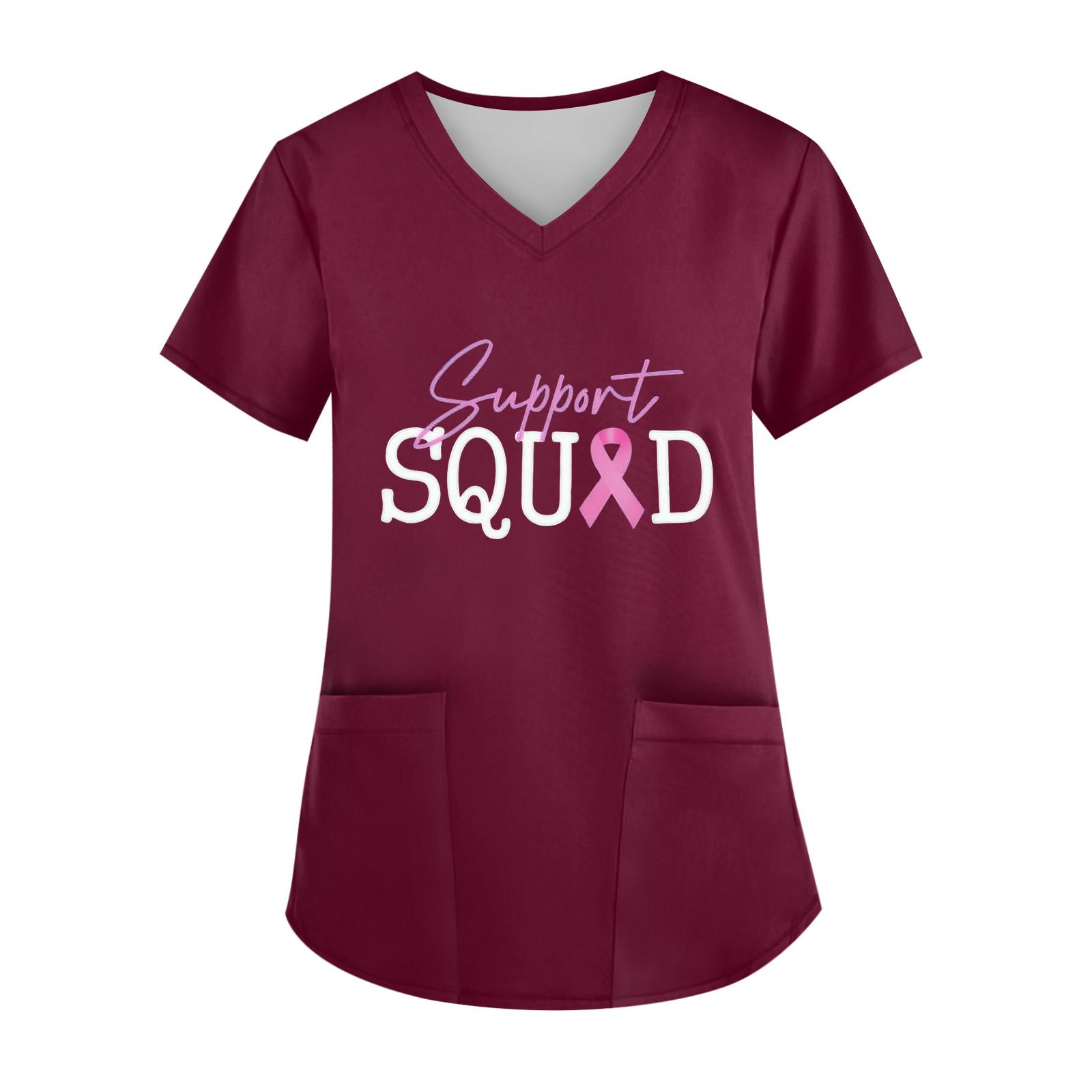 

Женский топ с V-образным вырезом, короткими рукавами, карманом и боковым разрезом XL винный