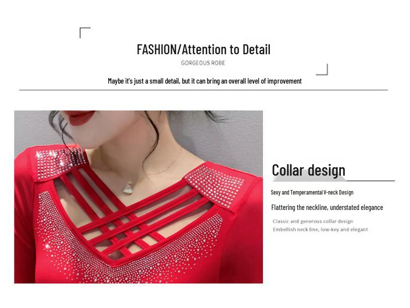2024 Summer Mesh Fashion Cross Hollow Hot Drill Slimming Sun Protection Top for Women