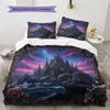 Set Copripiumino Trapuntato con Fantasia Castello Oscuro Decorazione per la Casa Regalo (1 * copripiumino + 2 * federe senza imbottitura)